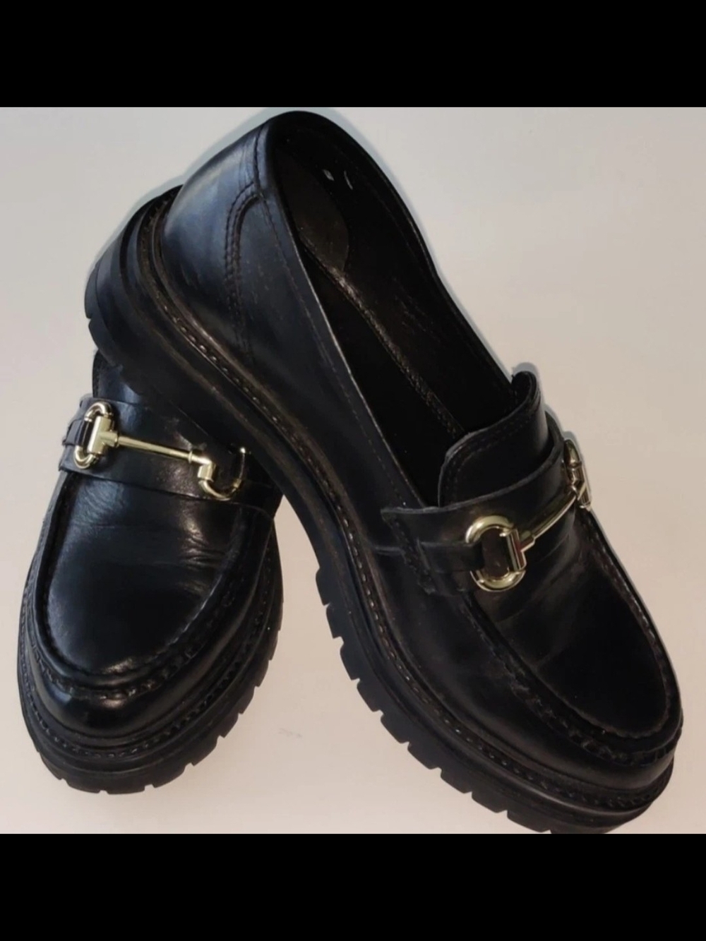 Dune London Womens 38/7 Gallagher Black Leather Loafers...New